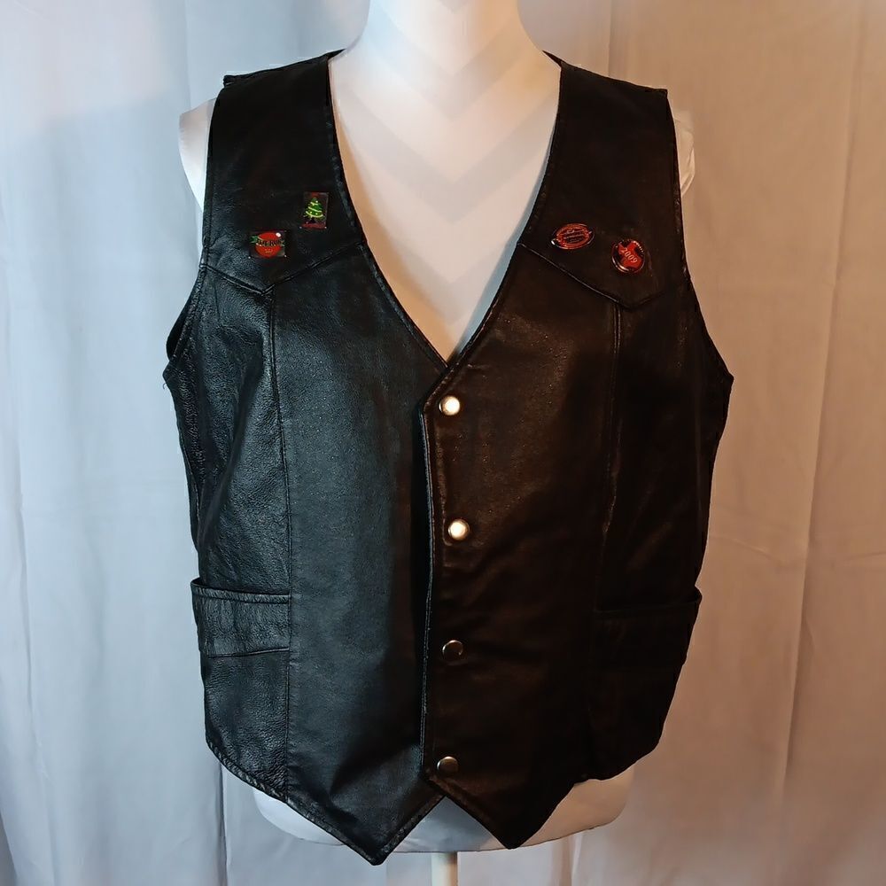 Biker's Club Black Leather Women's Vest